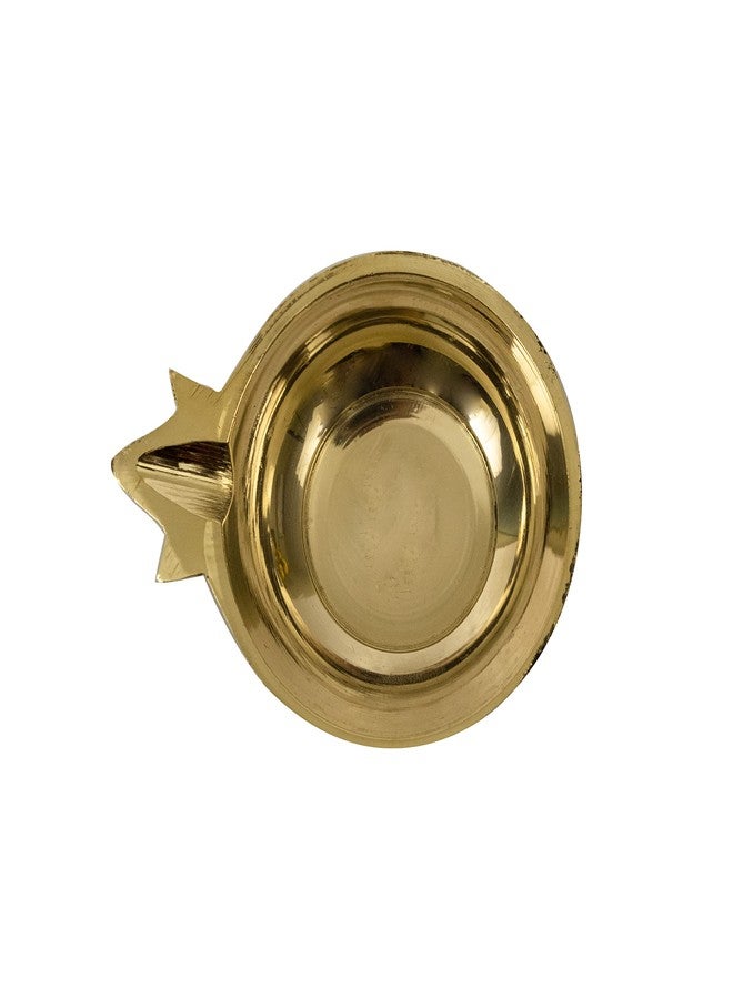 Spillbox مصباح زيتي نحاسي من Spillbox للطقوس الدينية | زينة للعبادة | مصباح زيتي منزلي للمعبد - عبوة من قطعتين - Image 2